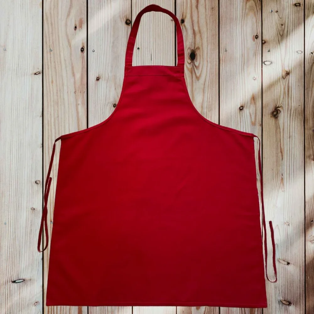 Vintage Christian red grilling / cooking apron, Psalms bible verse